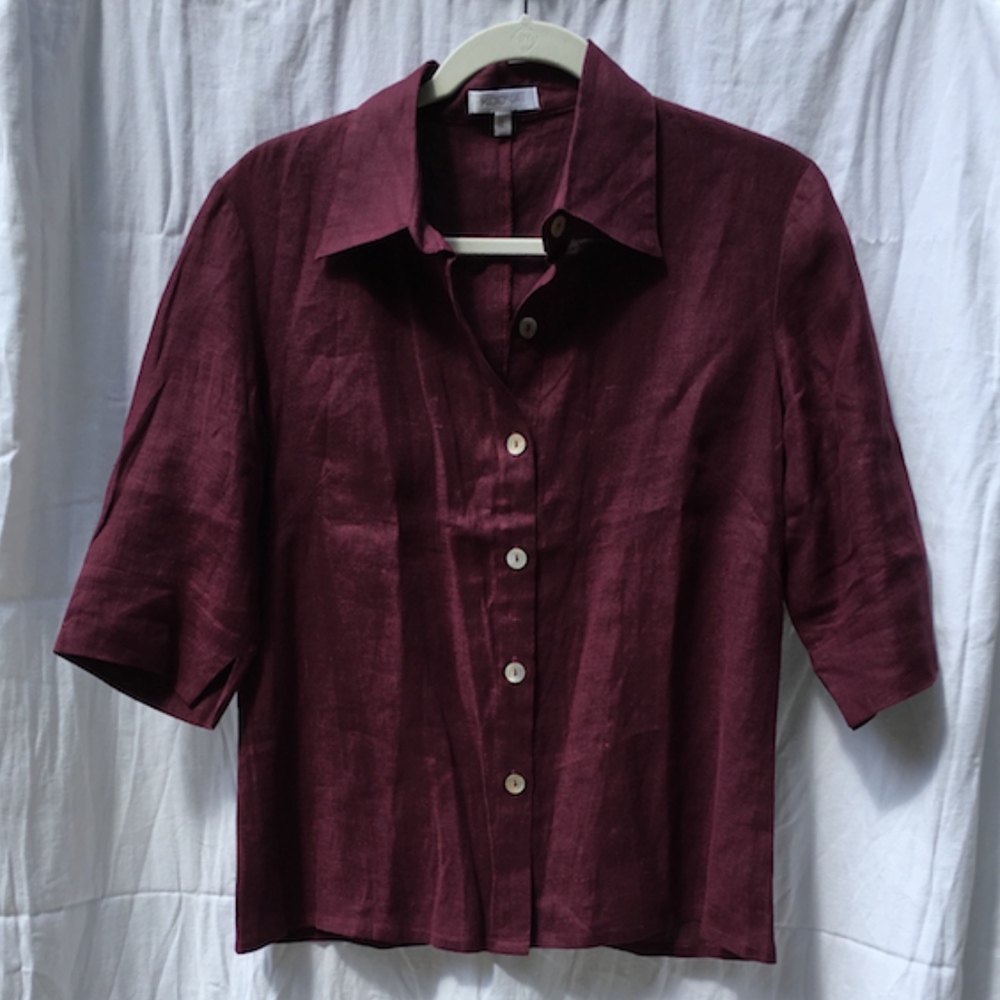 Kookai France Linen Elbow Sleeve Blouse Jacket L